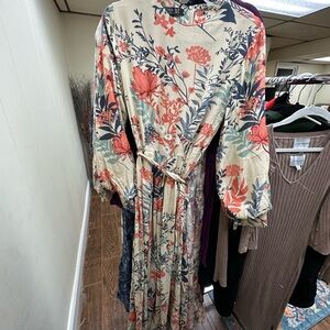 Long sleeve maxi dress- gorgeous material flowy with buttons on sleeves